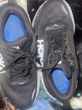 Hoka Black Sneakers with Blue Insole